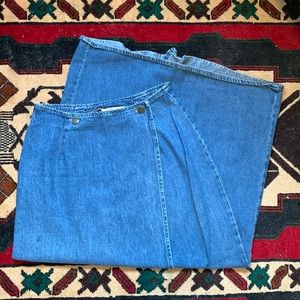 Vintage California Influence Denim Midi Skirt